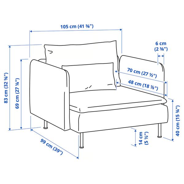 IKEA, дополнительный ракурс - схема-чертеж с размерами