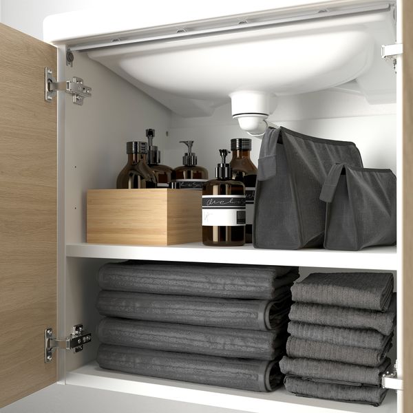 Шкаф с дверцами, раковина, смеситель, белый, под дуб, 64x43x65 см IKEA TVÄLLEN ЛЕН ТВЭЛЛЕН, BEGIVENHET БЕГИВЕНХЕТ 295.577.48 - фото 4