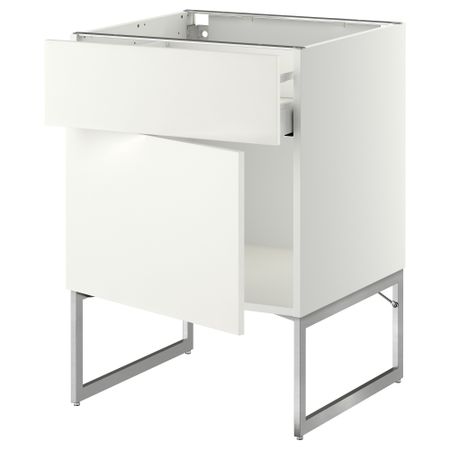 Напольный шкаф с ящиком, дверью МЕТОД / МАКСИМЕРА, белый, Хэггеби белый