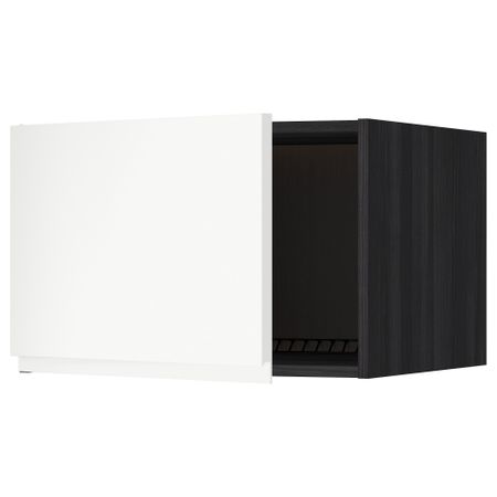 Верхний шкаф на холодильник, морозильник МЕТОД, черный, Воксторп белый