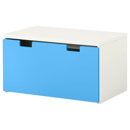 Скамья с ящиком СТУВА, белый, синий (90x50x50 см)