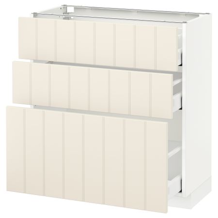 Напольный шкаф с 3 ящиками МЕТОД / МАКСИМЕРА, белый, Хитарп белый с оттенком