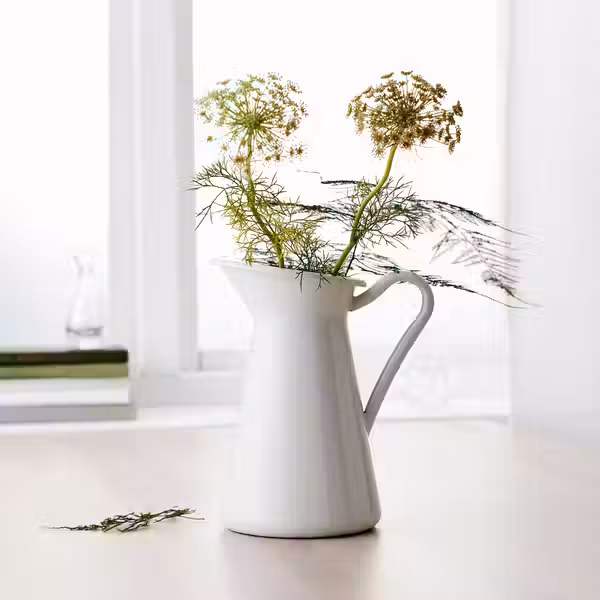 SOCKERÄRT Ваза/кувшин - белый 22 см - фото 7