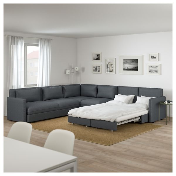 6-местный диван-кровать ВАЛЛЕНТУНА, Хилларед темно-серый - фото 6