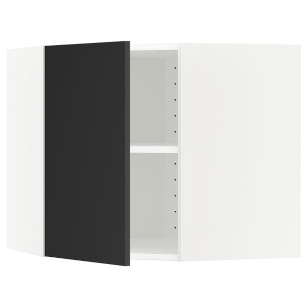 Угловой навесной шкаф с полками, белый/Юдевалла антрацит 68x60 см IKEA METOD МЕТОД 192.403.97 - схема-чертеж с размерами