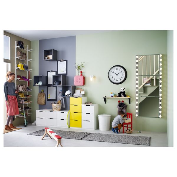 Комод с 3 ящиками НОРДЛИ, белый (40x75 см) - схема-чертеж с размерами