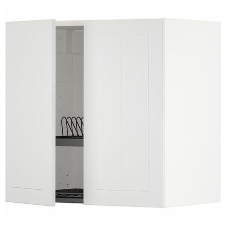 Навесной шкаф с сушилкой/2дверцы, белый/Стенсунд белый 60x60 см IKEA METOD МЕТОД 394.098.04
