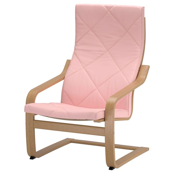 Кресло ПОЭНГ, дубовый шпон, Эдум розовый - фото 1