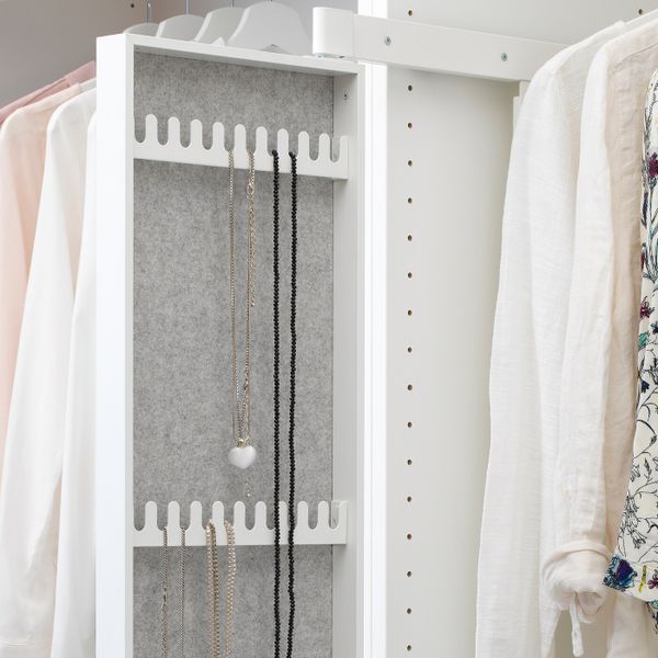 Выдвижное зеркало с крючками, белый 25x4x75 см IKEA КОМПЛИМЕНТ 604.057.76 - фото 3