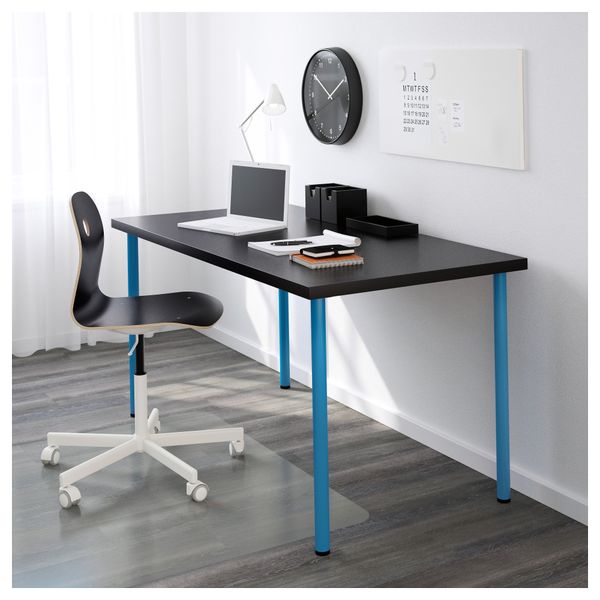 Стол ЛИННМОН / АДИЛЬС, черно-коричневый, синий (150x75 см) - схема-чертеж с размерами