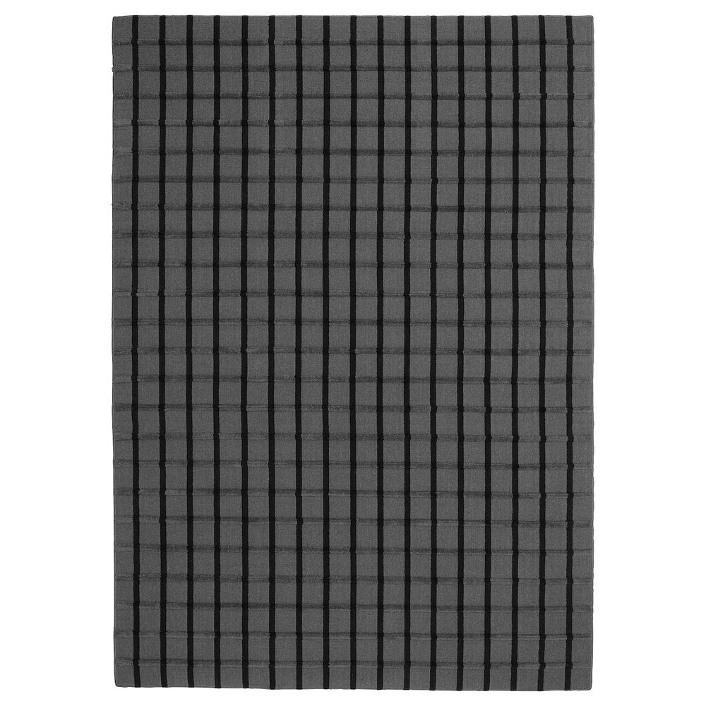 Ковер безворсовый, серый ручная работа серый, черный 170x240 см IKEA ФОУЛУМ 203.820.79 - фото 1