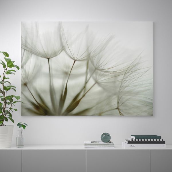 Картина с рамой, Одуванчик/цвет алюминия 140x100 см IKEA БЬЁРКСТА 092.984.21 - фото 2