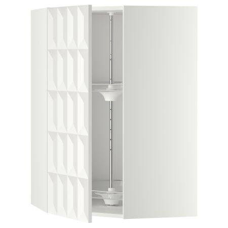 Угловой навесной шкаф с вращающейся секцией МЕТОД, белый, Гэррестад белый