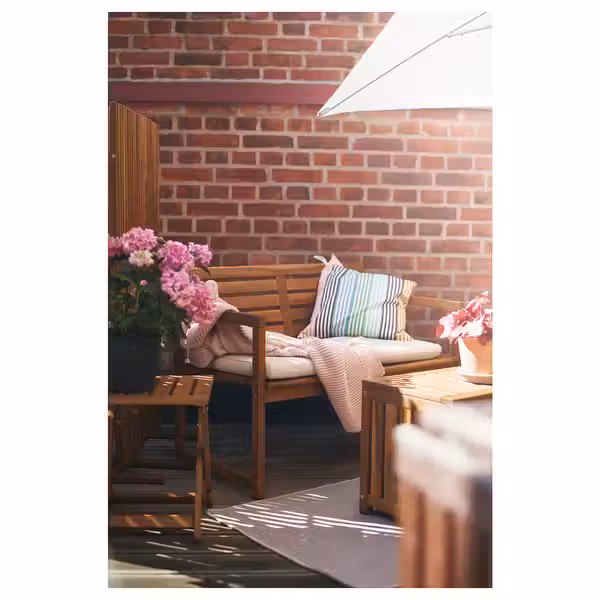 NÄMMARÖ Садовая скамья со спинкой - светло-коричневая морилка - фото 3