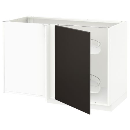 Угловой Напольный шкаф с выдвижной секцией, 128x68 cm IKEA METOD МЕТОД 094.664.38