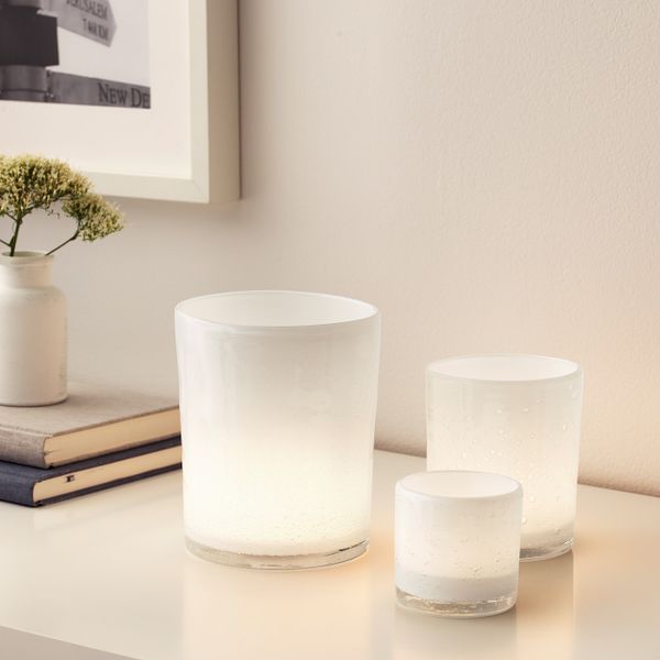 Набор подсвечников, 3штуки, белый IKEA БЛЭНДАНДЕ 104.123.93 - схема-чертеж с размерами