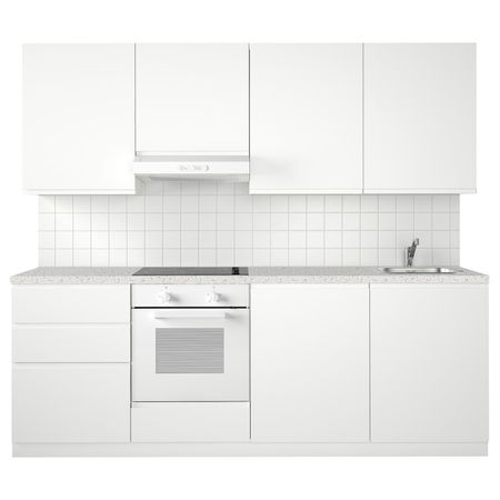 Кухня, белый/Воксторп матовый белый 240x60x228 см IKEA METOD МЕТОД 293.933.75