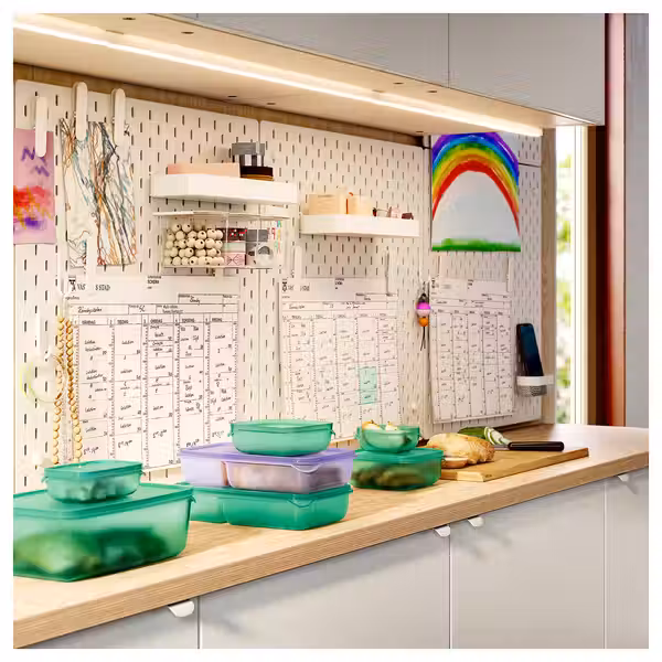 SKÅDIS Контейнер с крышкой - белый - схема-чертеж с размерами