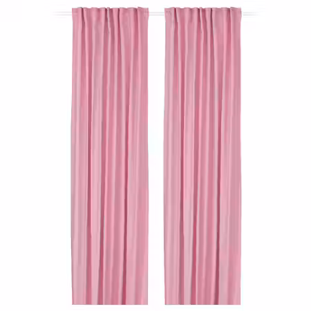 GINSTMOTT ГИНСТМОТТ Гардины, 2 шт. - розовый/с лентой 145x300 см