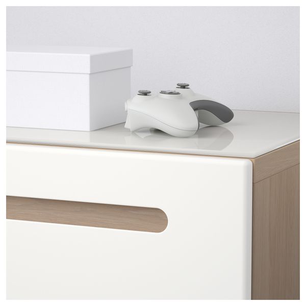 Комбинация для хранения с ящиками БЕСТО, под беленый дуб, Марвикен белый (180x40x48 см) - схема-чертеж с размерами