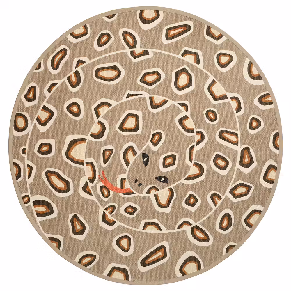 SANDLÖPARE Ковёр безворсовый - светло-коричневый/рисунок «змея» 100 см - фото 1