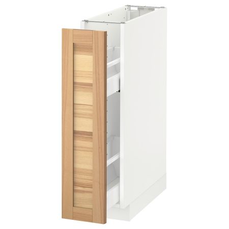 Напольный шкаф, выдвижной внутри элем, белый/Торхэмн ясень 20x60 см IKEA METOD МЕТОД 592.258.80