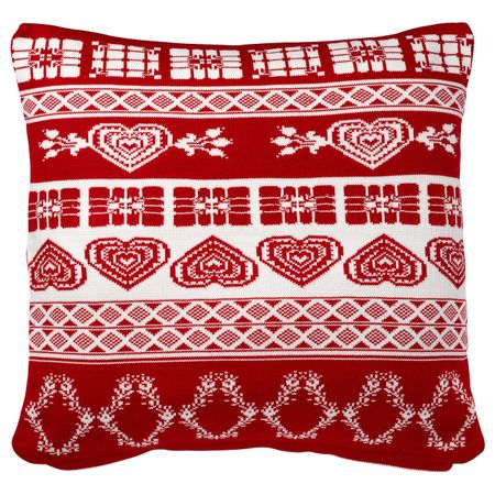 Чехол на подушку, красный, белый 50x50 см IKEA STENKRASSE СТЕНКРАССЕ 902.825.28