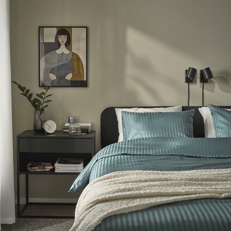 NATTJASMIN Пододеяльник и 2 наволочки - сине-зеленый 200x200/50x60 см