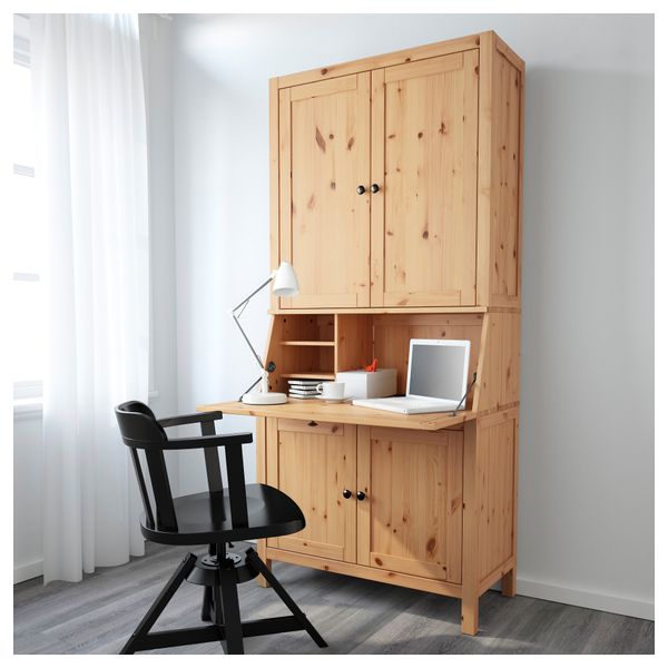 Бюро с дополнительным модулем ХЕМНЭС, светло-коричневый (89x198 см) - фото 2