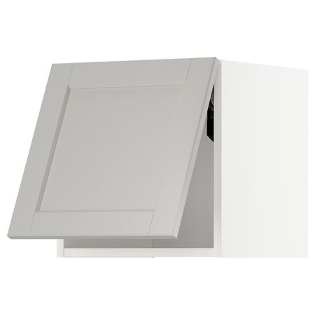 Горизонтальный навесной шкаф, белый/Лерхюттан светло-серый 40x40 см IKEA METOD МЕТОД 393.923.42