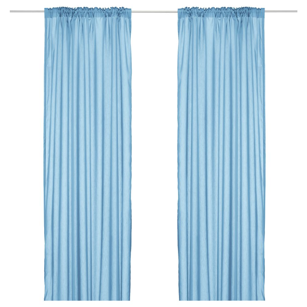 Гардины, 2 шт. ТОРХИЛЬД, голубой (145x300 см) - фото 1