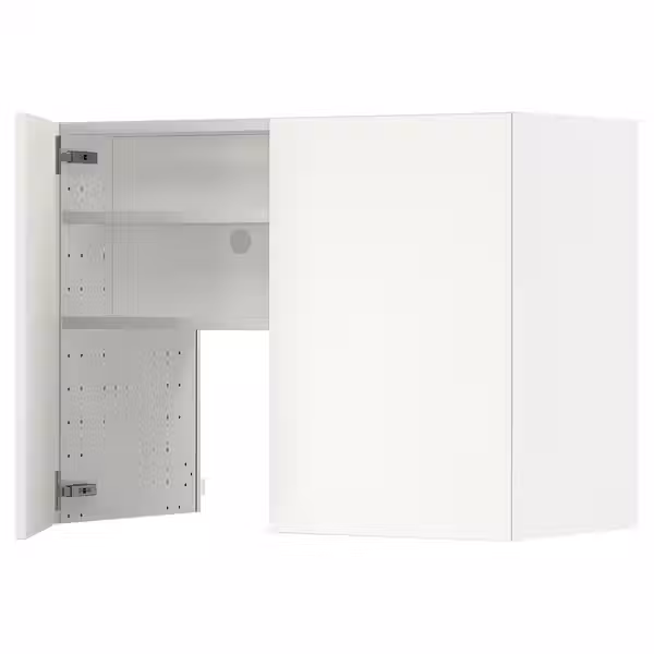 METOD Навесной шкаф д/вытяжки/полка/дверь - белый/Havstorp бежевый 80x60 см - фото 1