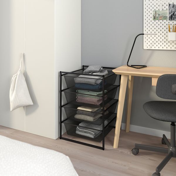 Комбинация для хранения, антрацит 50x51x70 см IKEA JONAXEL ЙОНАКСЕЛЬ 593.362.27 - схема-чертеж с размерами