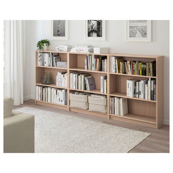 Стеллаж, 240x28x106 см, дубовый шпон, беленый IKEA BILLY БИЛЛИ 092.499.49 - фото 3