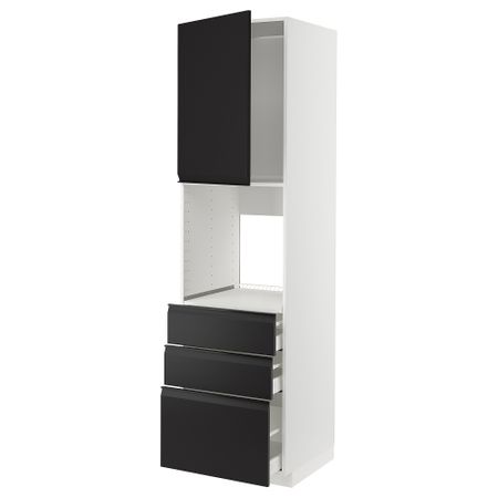 Высокий шкаф для духовки, дверь, 3 ящика IKEA METOD МЕТОД, MAXIMERA МАКСИМЕРА 094.931.87