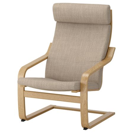 Кресло ПОЭНГ, дубовый шпон, Хилларед бежевый
