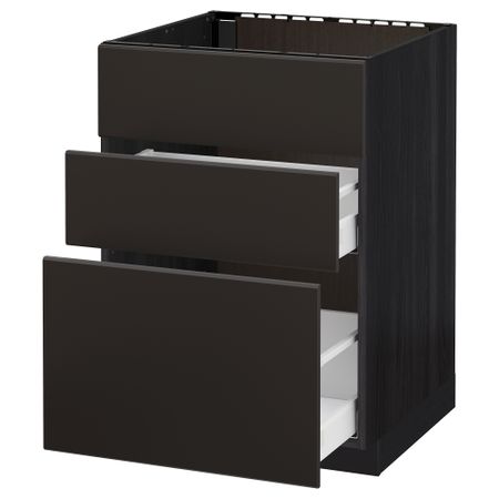 Напольный шкаф под мойку + 3 фронтальных панель, 2 ящика, 60x60 cm IKEA METOD МЕТОД, MAXIMERA МАКСИМЕРА 392.124.78