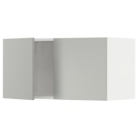 METOD Навесной шкаф с 2 дверцами - белый/Havstorp светло-серый 80x40 см