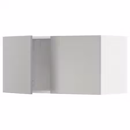 METOD Навесной шкаф с 2 дверцами - белый/Havstorp светло-серый 80x40 см