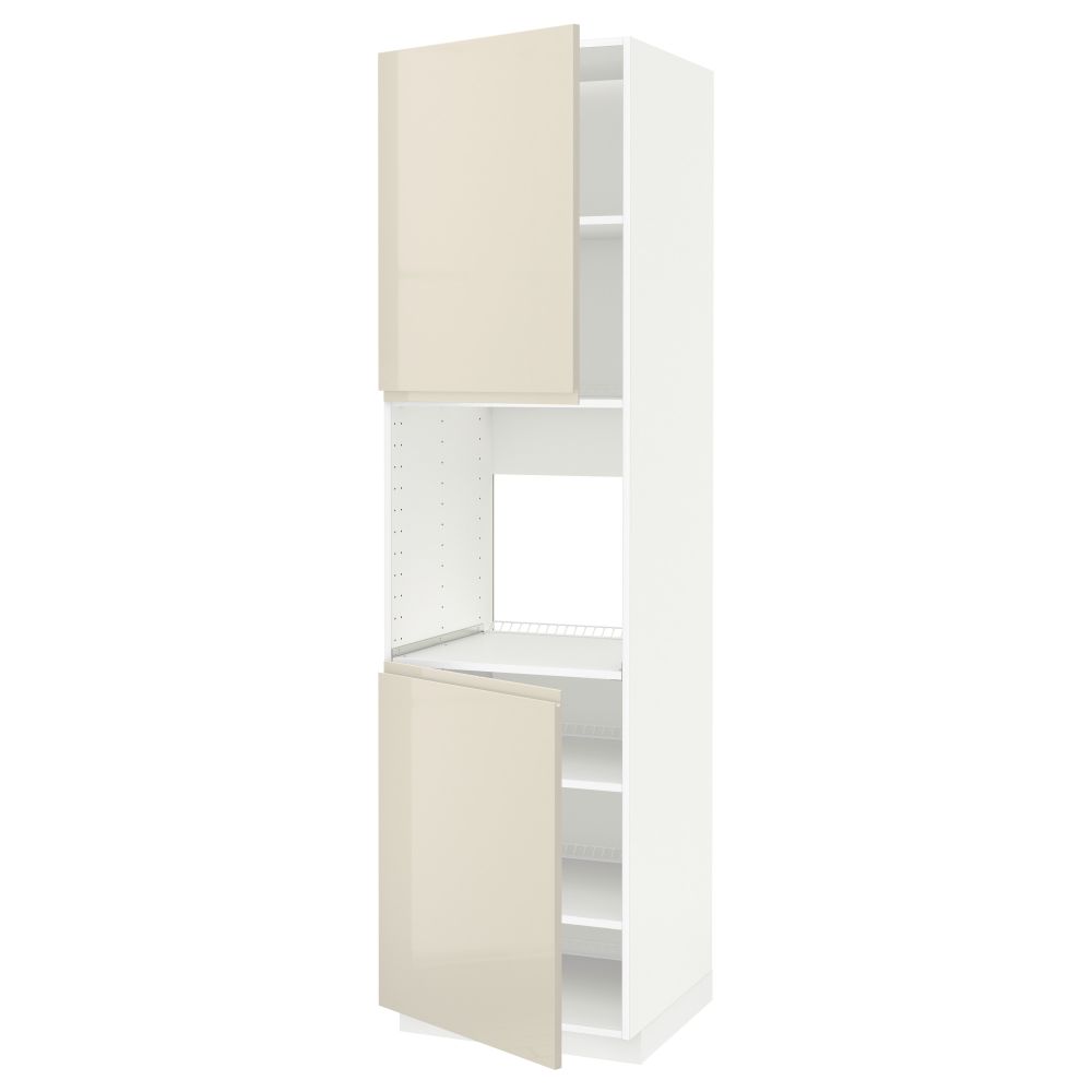 Высокий шкаф для духовки, 2 дверцы, полки, 60x60x220 cm IKEA METOD МЕТОД 194.551.61 - фото 1