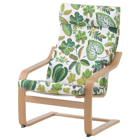 Кресло ПОЭНГ, дубовый шпон, Симмарп зеленый