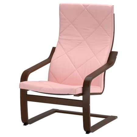 Кресло ПОЭНГ, коричневый, Эдум розовый