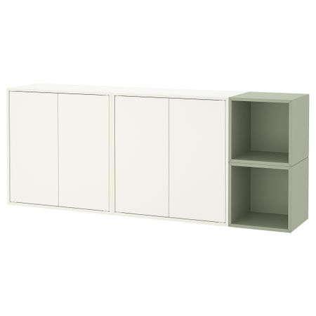 Комбинация настенных шкафов, 175x35x70 см, светло-зеленый-белый IKEA EKET ЭКЕТ 794.942.73