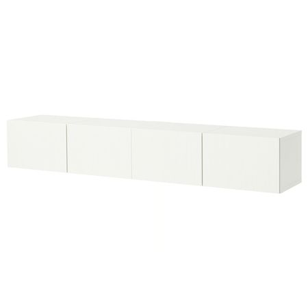 BESTÅ Тумба под ТВ, с дверцами - белый/Förvaltare белый 240x42x38 см