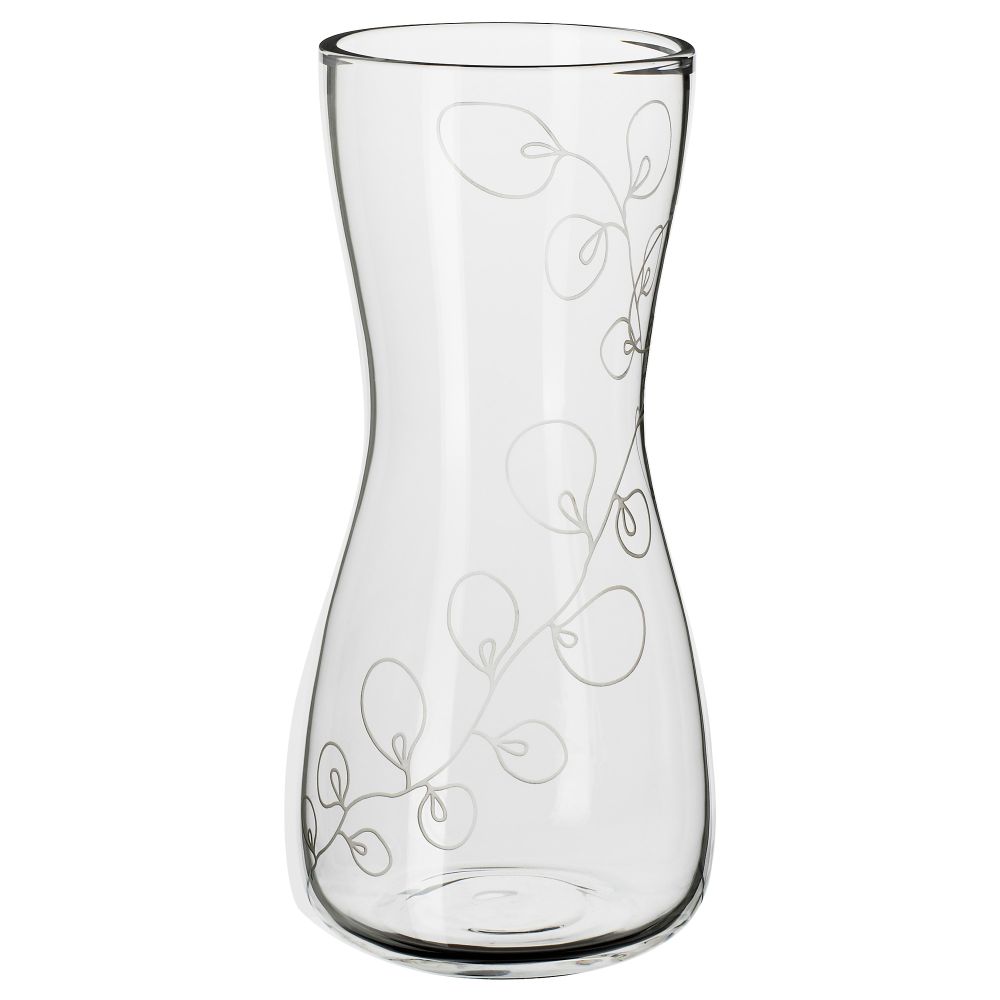 Ваза БЛОМСТЭР, прозрачное стекло, с рисунком (24 см) - фото 1