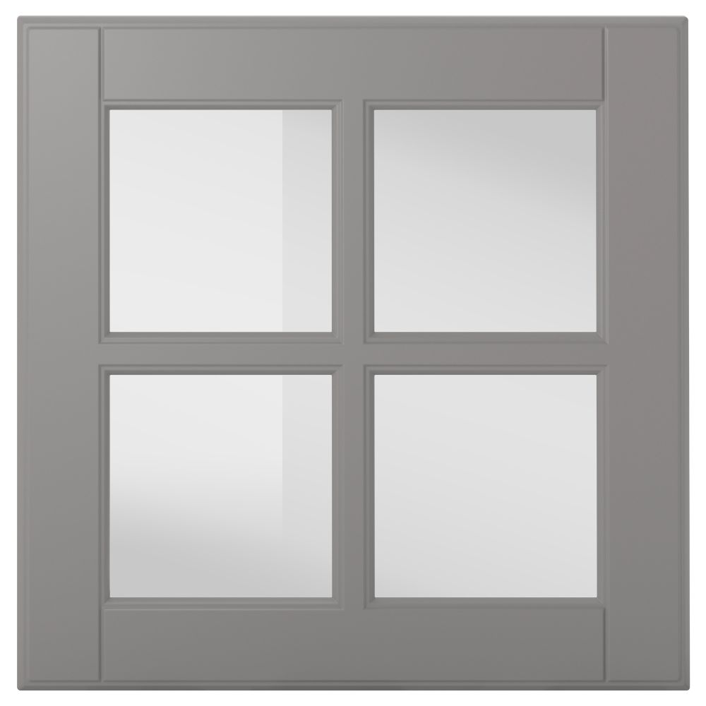 Стеклянная дверь БУДБИН, серый - фото 1