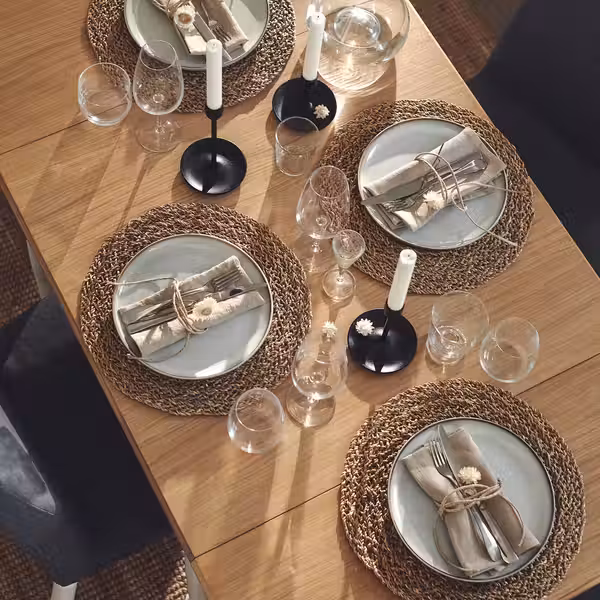 DANDERYD Стол c откидными полами - дубовый шпон/белый 74/134x80 см - фото 2