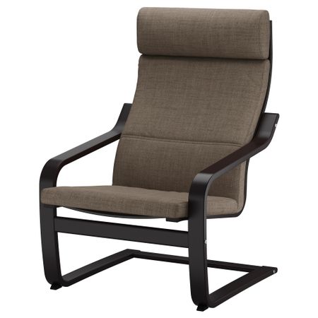 Кресло ПОЭНГ, черно-коричневый, Исунда коричневый