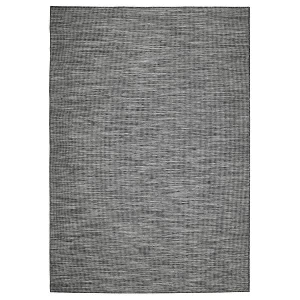 Ковер безворсовый, для дома/улицы ХОДДЕ, серый, черный (133x195 см) - фото 1