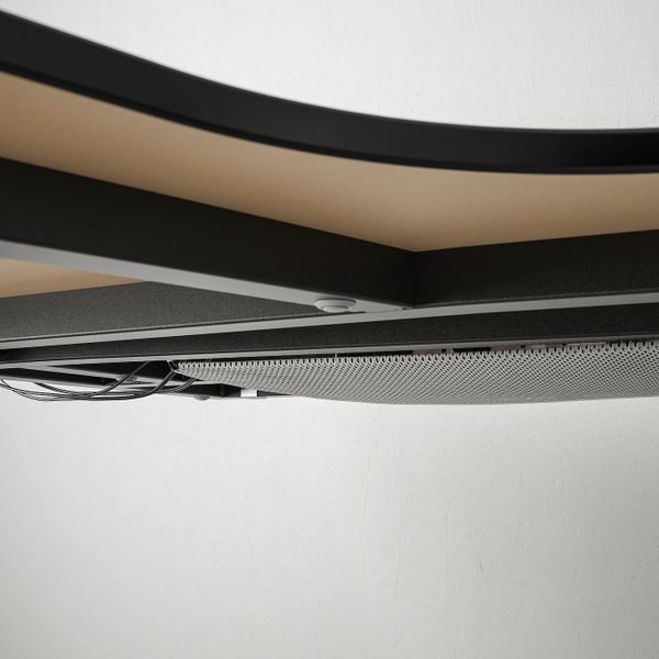 Угловой письменный стол левый, ясеневый шпон, черная морилка/черный 160x110 см IKEA BEKANT БЕКАНТ 792.828.03 - фото 3